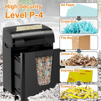 Paper Shredder, 18 - Sheet Cross Cut Level P - 4, Shred Paper/Credit Card/CD, with Large Pull Out Bin， Auto Jam Proof System Shredder for Home&Office - Ultimate Online Deals