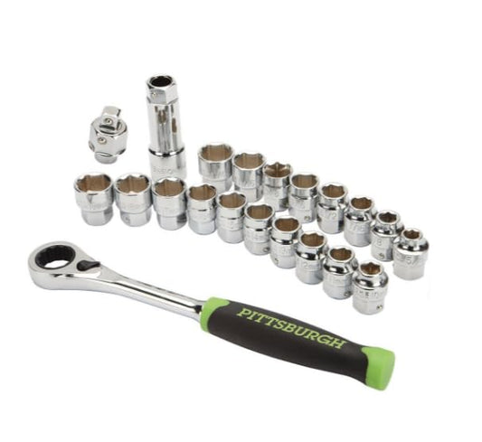 Pittsburgh 21 Piece SAE & Metric Go - Thru Socket Set Reversible - Ultimate Online Deals