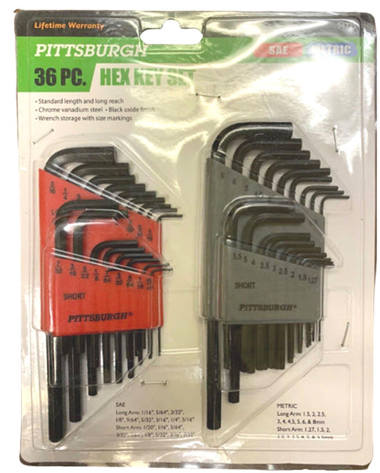 Pittsburgh 36 Piece SAE/Metric Hex Key Set - Ultimate Online Deals