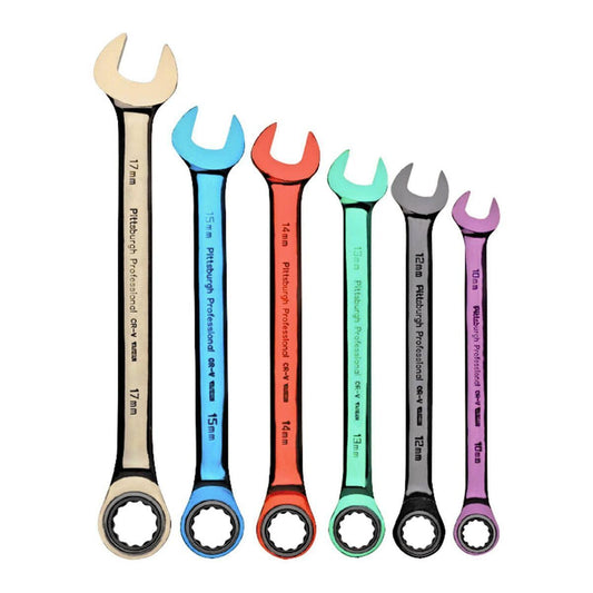 Pittsburgh 6 Piece Metric Ratcheting Color Combo Wrench Set - Ultimate Online Deals