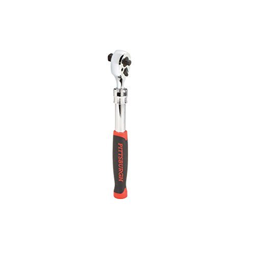 Pittsburgh Pro 1/4 Inch X 3/8 Inch Dual Drive Extendable Ratchet, Chrome Van Steel - Ultimate Online Deals