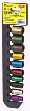 Pittsburgh Professional 10 Pc 3/8 in. Drive Metric Color Coded Socket Set - Ultimate Online Deals