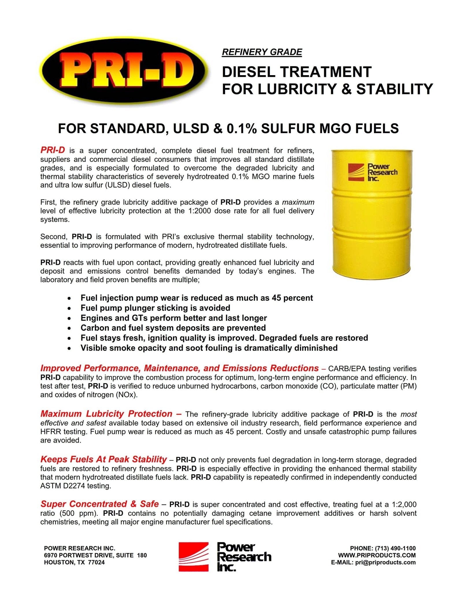 Pri - Products PRI Fuel Stabilizer - LUBRICITY - STABILITY DIESEL TREATMENT 32Oz - Ultimate Online Deals