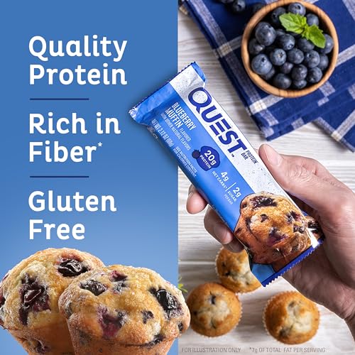 Quest Nutrition Blueberry Muffin Protein bar, 8.48 Oz (Pack Of 4) - Ultimate Online Deals