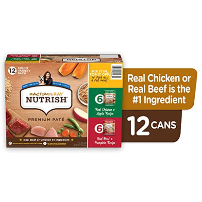 Rachael Ray Nutrish Premium Pate Wet Dog Food, Chicken and Beef Variety Pack, 13 Ounce Cans (Pack of 12) - Ultimate Online Deals