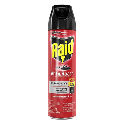 Raid Ant & Roach Killer Defense System, Outdoor Fresh Scent 17.5 Ounce (Pack of 12) - Ultimate Online Deals