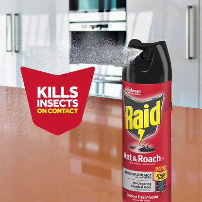 Raid Ant & Roach Killer Defense System, Outdoor Fresh Scent 17.5 Ounce (Pack of 12) - Ultimate Online Deals