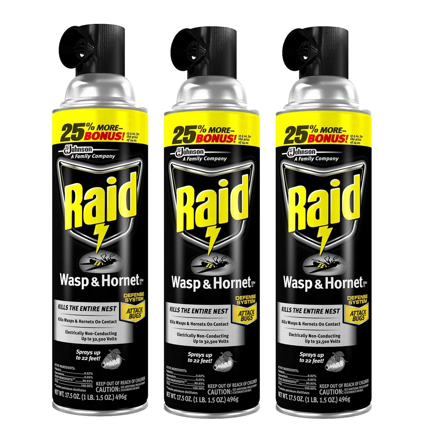 Raid Wasp and Hornet Killer, 17.5 OZ (Pack - 3) - Ultimate Online Deals