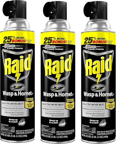 Raid Wasp and Hornet Spray - 17.5 Ounces - 3 Pack - Ultimate Online Deals