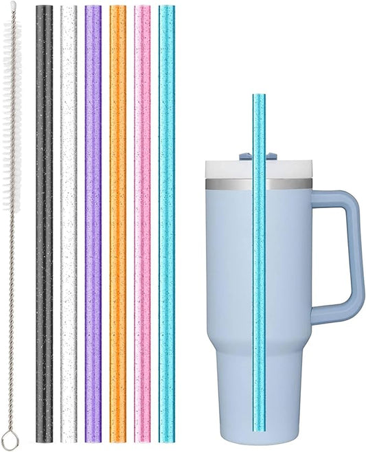 Replacement Straw Compatible with Stanley 40 oz 30 oz Cup Tumbler, 6 Pack Reusable Straw with Cleaning Brush, Plastic, - Ultimate Online Deals