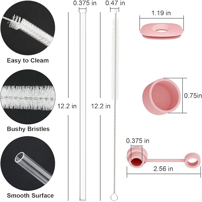 Replacement Straw Cover Spill Stopper Accessories for Stanley Cup 40 oz 30 oz Quencher, Tumbler Accessories of 6 Clear Straw with Cleaning Brush, 2 Silicone Cover Cap, 4 Leak Sproof Plug for Stanley - Ultimate Online Deals