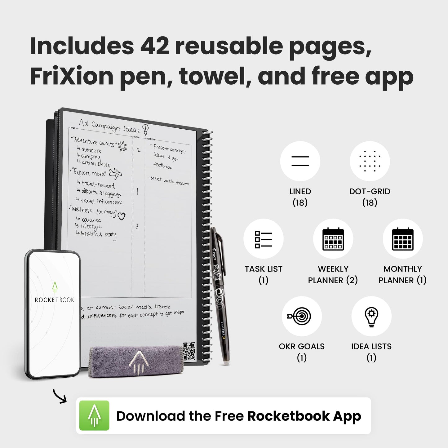 Rocketbook Fusion Reusable Undated Productivity Planner - Ultimate Online Deals