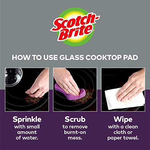 Scotch - Brite Cooktop Pad for Glass Stovetops, Chemical - Free, 2 Count (Pack of 1), Multi - Color - Ultimate Online Deals