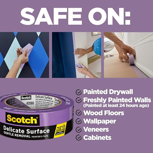 Scotch Delicate Surface Painter's Tape, Purple, Masking Tape Protects Delicate Surfaces and Removes Easily, Multi - Surface Painting Tape for Indoor Use - Ultimate Online Deals