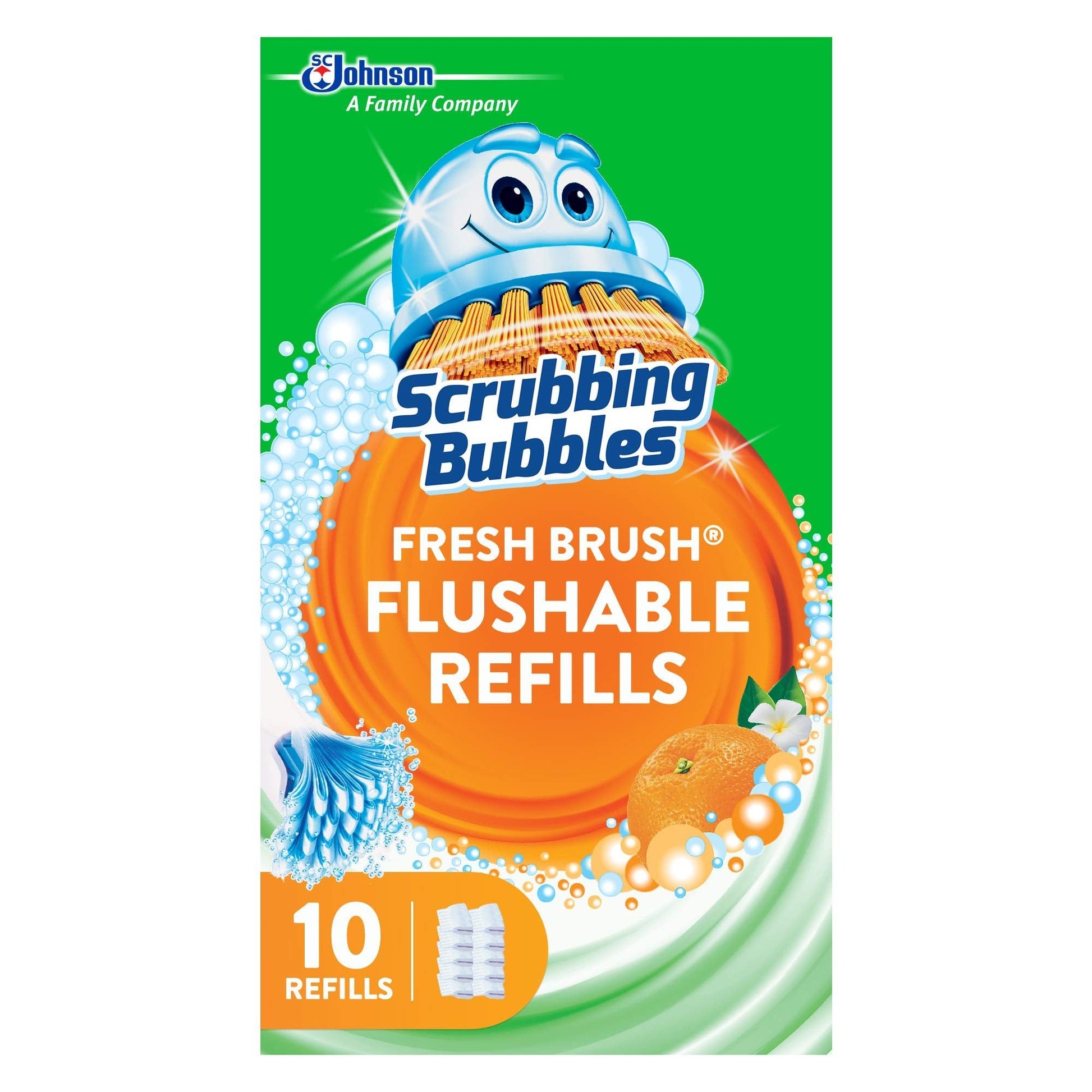 Scrubbing Bubbles Flushable Toilet Bowl Wand Cleaner Refills, Fresh Brush Cleaner Toilet Refill Pads, Removes Limescale & Odors, Citrus Scent, 10 Count (Pack of 1) - Ultimate Online Deals