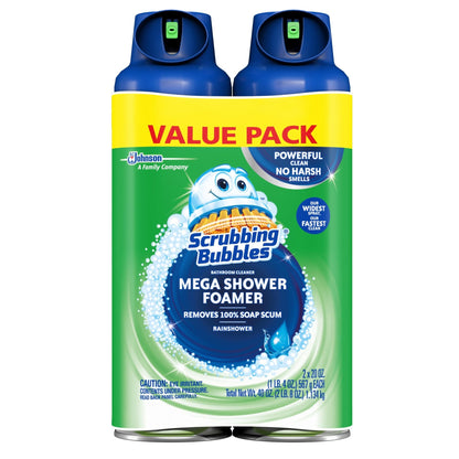 Scrubbing Bubbles Mega Shower Foamer Aerosol, Rainshower, 20 oz - Ultimate Online Deals