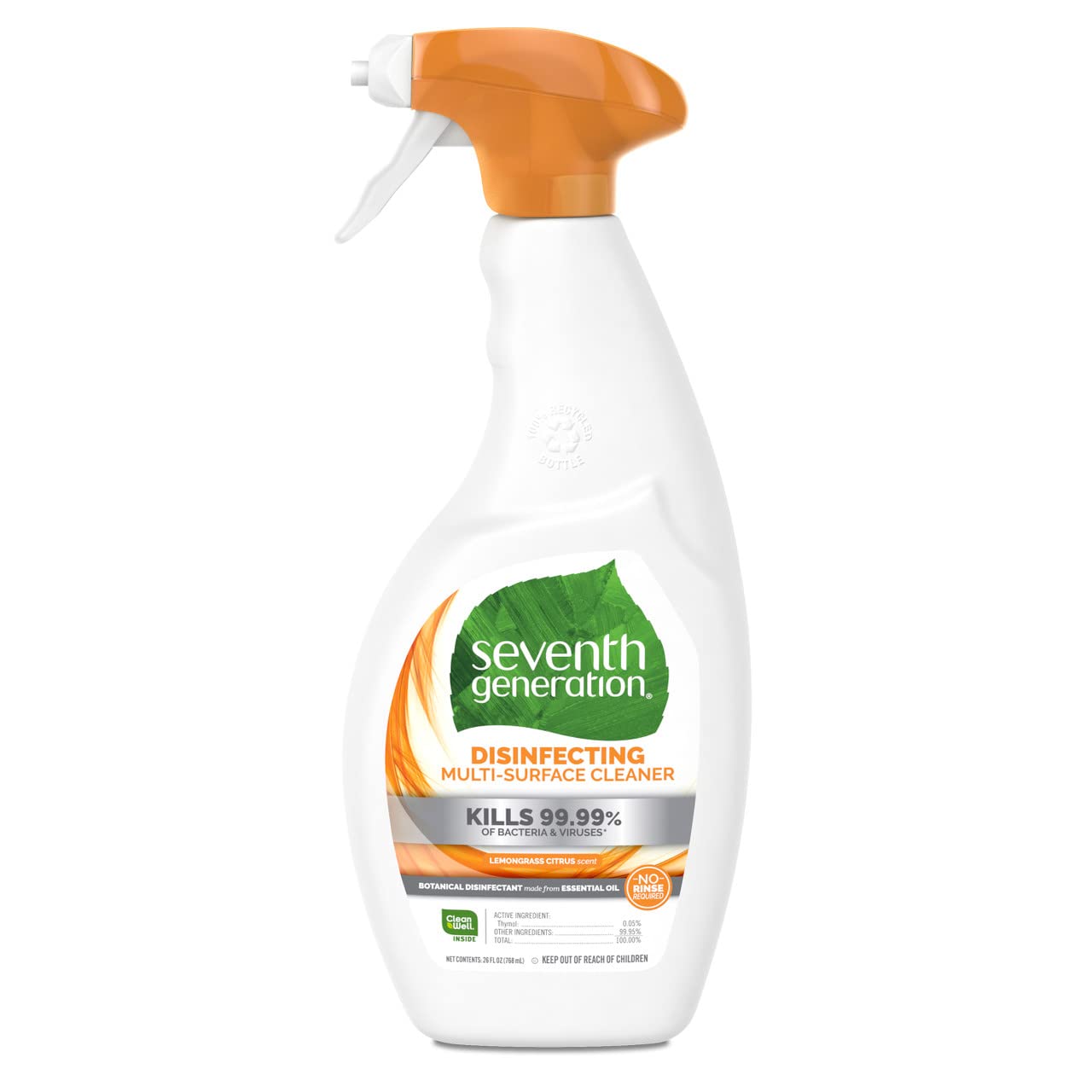 Seventh Generation Botanical Multi - surface Disinfecting Cleaner, Lemongrass Citrus, 26 fl oz (4 pack) - Ultimate Online Deals