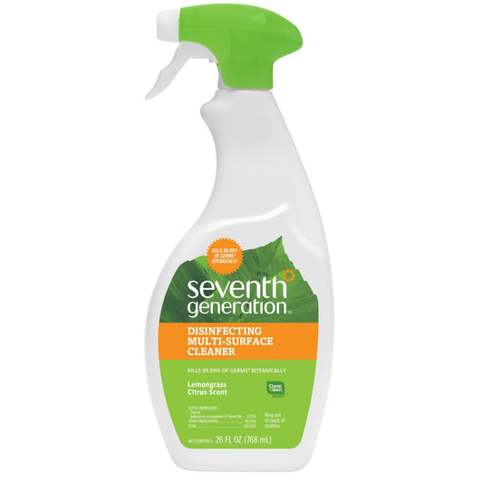 Seventh Generation Disinfecting Multi - Surface Cleaner, Lemongrass Citrus 26 fl oz (768 ml) - Ultimate Online Deals