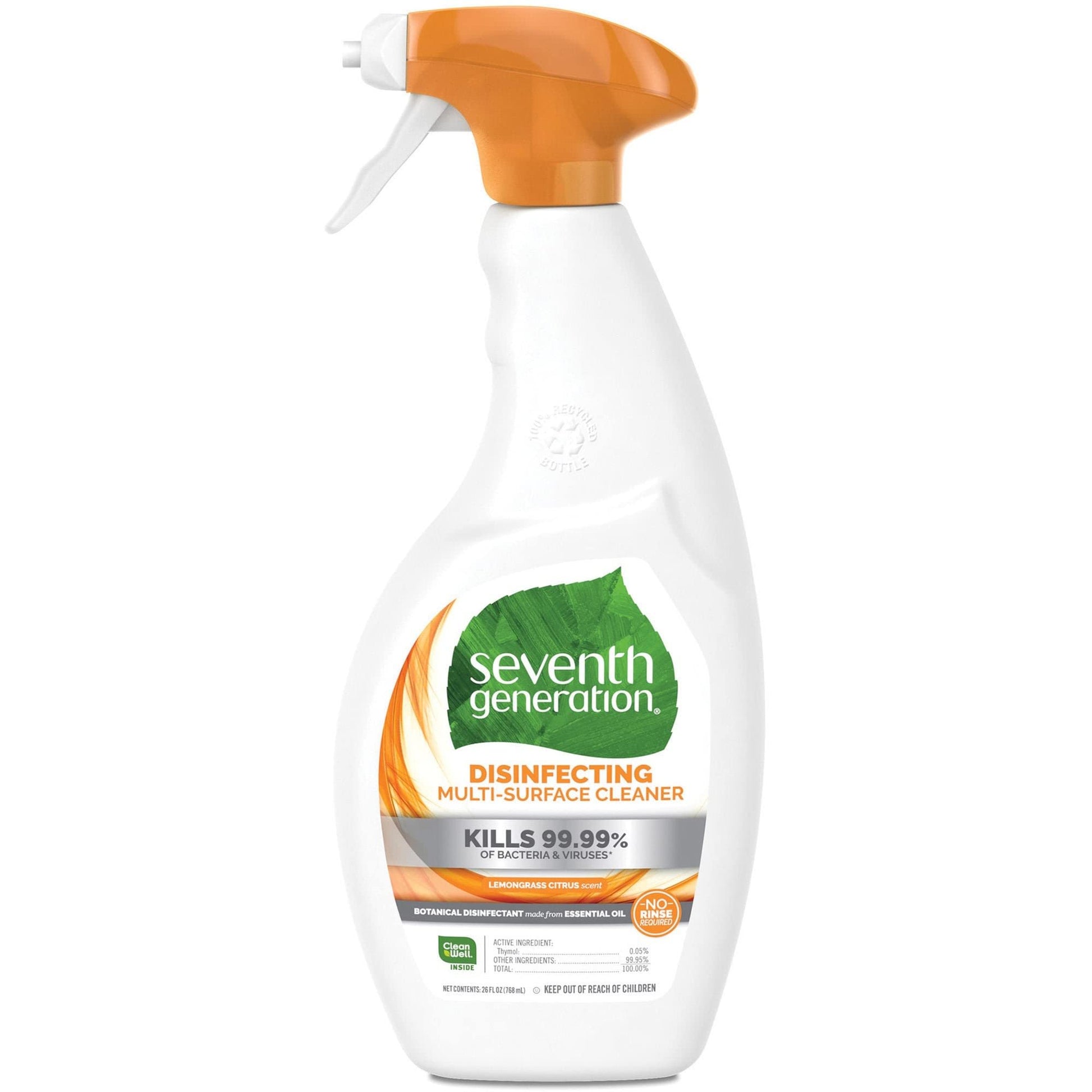 Seventh Generation Disinfecting Multi - Surface Cleaner, Lemongrass Citrus 26 fl oz (768 ml) - Ultimate Online Deals