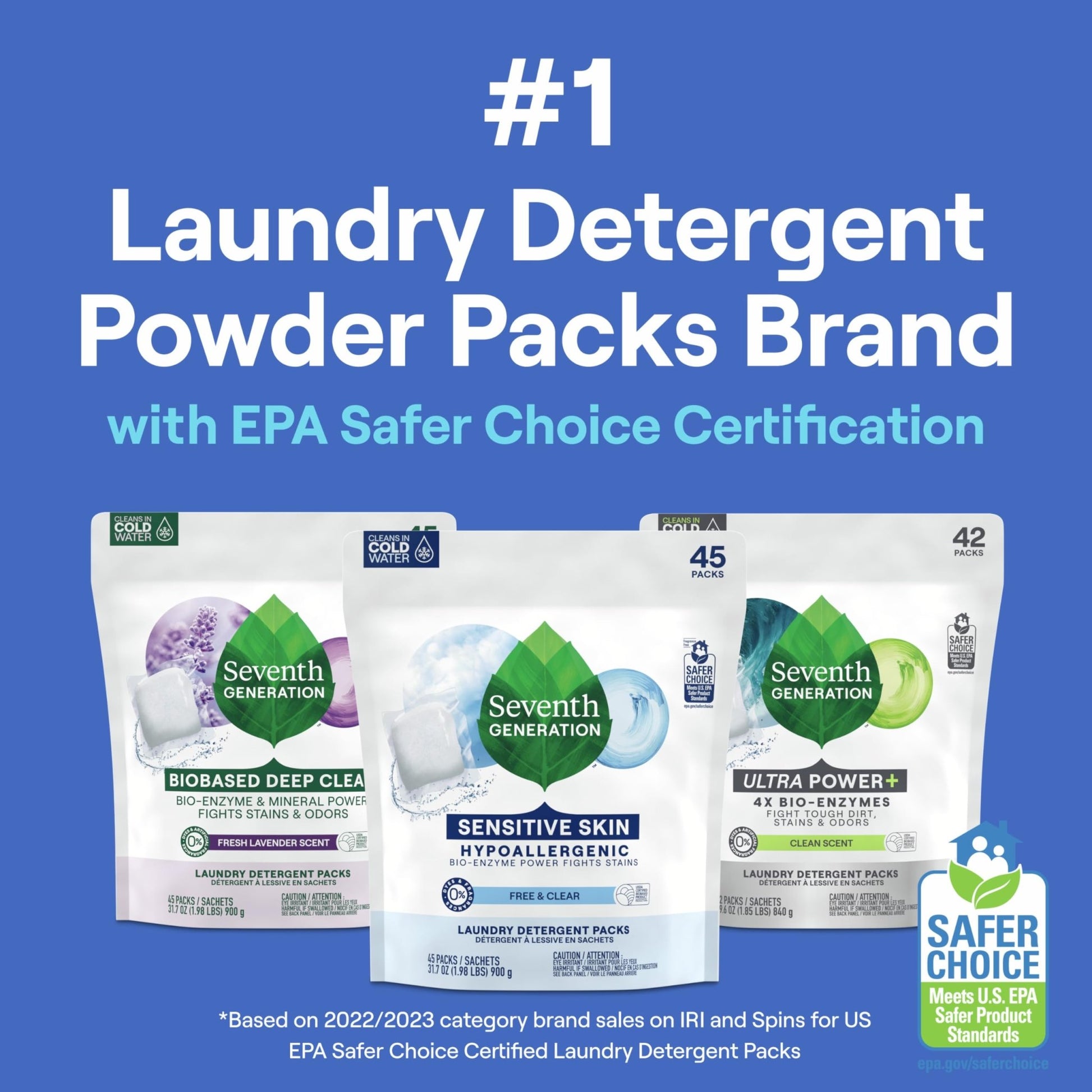 Seventh Generation Free & Clear Packs Universal Organic laundry detergent - Ultimate Online Deals