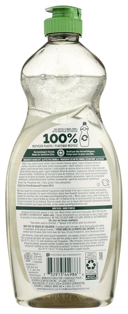 Seventh Generation Free & Clear Scent Liquid Dish Soap 19 oz. 1 pk - Total Qty: 6 - Ultimate Online Deals