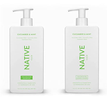 Shampoo and Conditioner Set | Sulfate Free, Paraben Free, Dye Free, with Naturally Derived Clean Ingredients| 16.5 oz (Cucumber & Mint, Volumizing) - Ultimate Online Deals