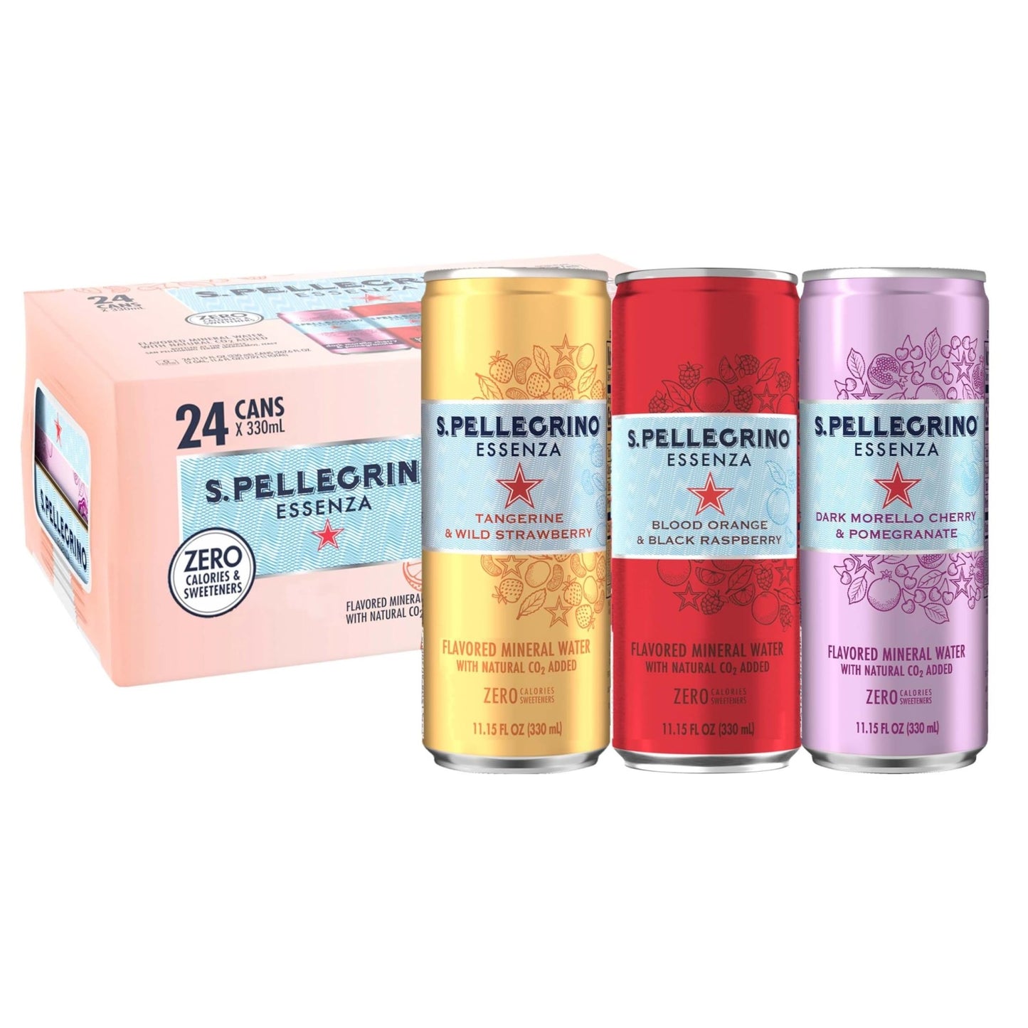 S.Pellegrino Essenza Flavored Mineral Water, Variety Pack Cans, 11.15 Fl Oz, Pack of 24 - Ultimate Online Deals