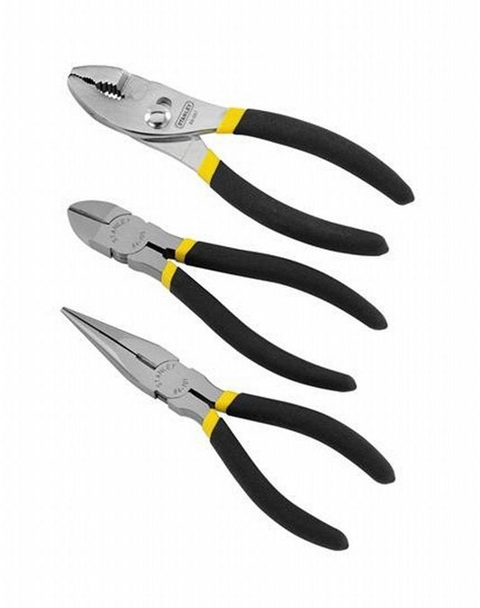 Stanley 3 pc. Drop Forged Steel Pliers Set 6 in. L Black/Yellow - Ultimate Online Deals