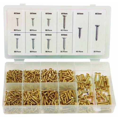 Storehouse 67678 500 Piece Brass Plated Wood Screw Assortment - Ultimate Online Deals