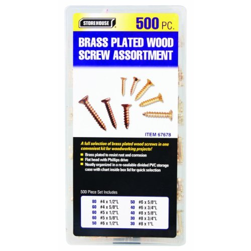 Storehouse 67678 500 Piece Brass Plated Wood Screw Assortment - Ultimate Online Deals