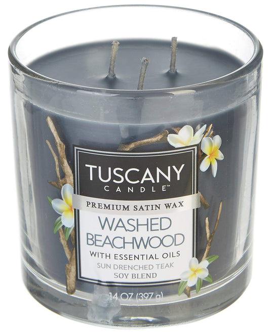 Tuscany 14 oz. Washed Beachwood Soy Blend Jar Candle One Size - Ultimate Online Deals