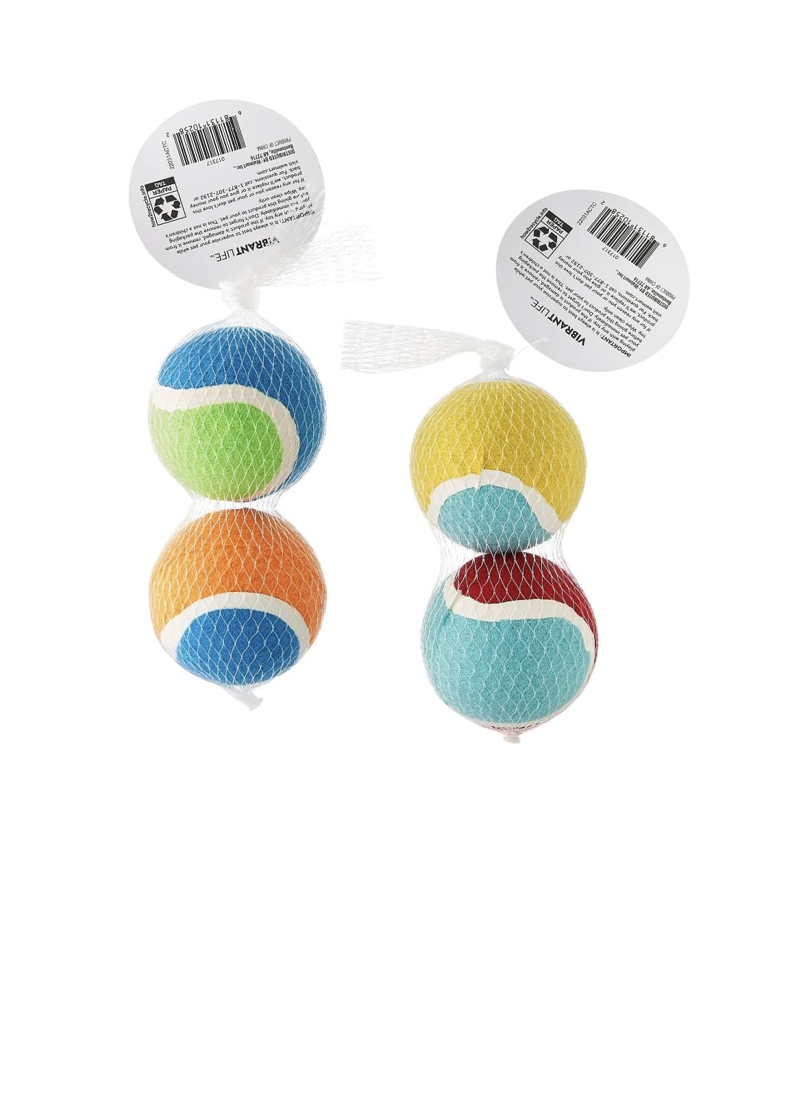 Vibrant Life Tennis Balls Dog Toy, Durable, Natural Rubber Ball, Bundle of 4 - Ultimate Online Deals