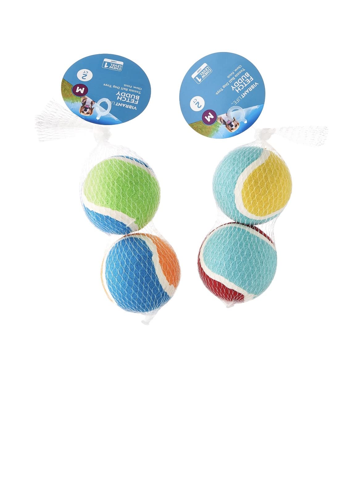 Vibrant Life Tennis Balls Dog Toy, Durable, Natural Rubber Ball, Bundle of 4 - Ultimate Online Deals