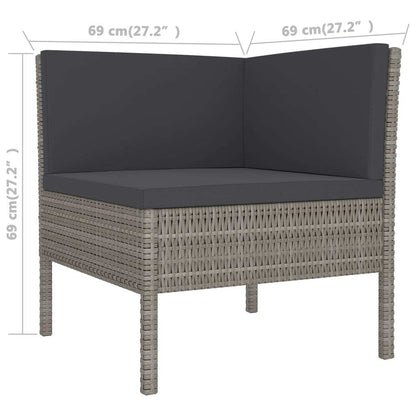 vidaXL 12 Piece Patio Lounge Set with Cushions Poly Rattan Gray - Ultimate Online Deals