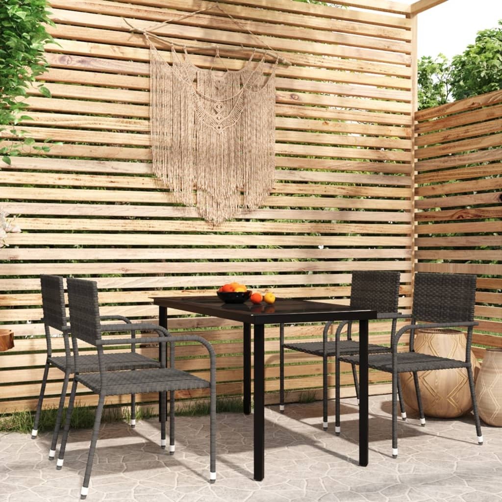 vidaXL 5 Piece Patio Dining Set Gray - Ultimate Online Deals