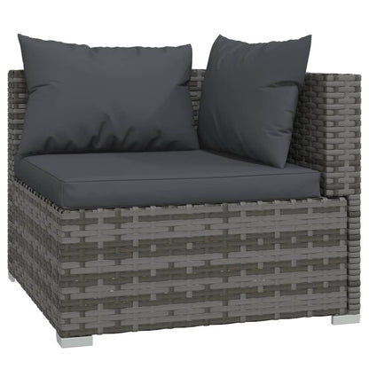 vidaXL 8 Piece Patio Lounge Set with Cushions Poly Rattan Gray - Ultimate Online Deals