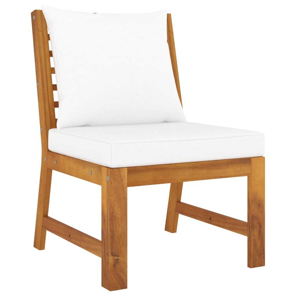 vidaXL 9 Piece Patio Lounge Set with Cushion Cream Solid Acacia Wood - Ultimate Online Deals