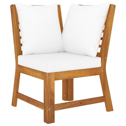 vidaXL 9 Piece Patio Lounge Set with Cushion Cream Solid Acacia Wood - Ultimate Online Deals