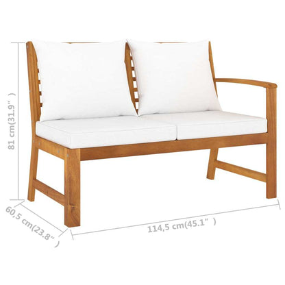 vidaXL 9 Piece Patio Lounge Set with Cushion Cream Solid Acacia Wood - Ultimate Online Deals