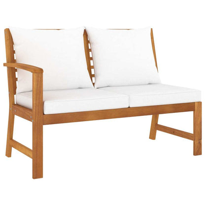 vidaXL 9 Piece Patio Lounge Set with Cushion Cream Solid Acacia Wood - Ultimate Online Deals