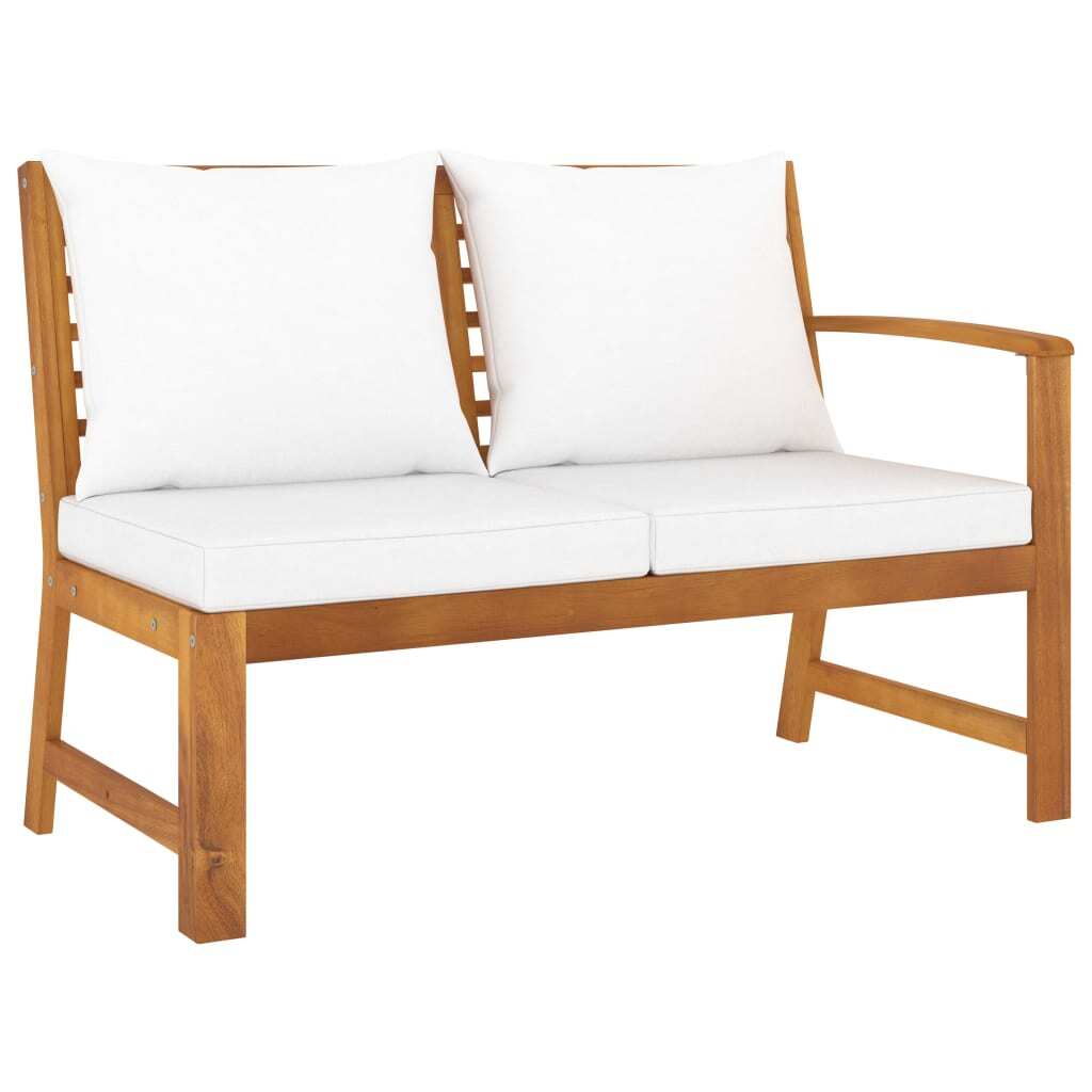 vidaXL 9 Piece Patio Lounge Set with Cushion Cream Solid Acacia Wood - Ultimate Online Deals