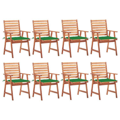 vidaXL Patio Dining Chairs 8 pcs with Cushions Solid Acacia Wood - Ultimate Online Deals