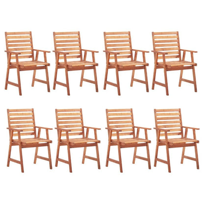 vidaXL Patio Dining Chairs 8 pcs with Cushions Solid Acacia Wood - Ultimate Online Deals