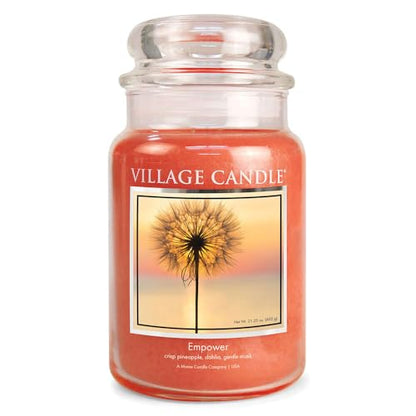 Village Candle Empower (Traditions Collection), Large Glass Apothecary Jar, Scented Candle, 21.25 Oz - Ultimate Online Deals