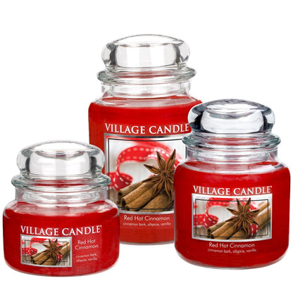 Village Candle Red Hot Cinnamon 16 oz Glass Jar Scented Candle, Medium - Ultimate Online Deals