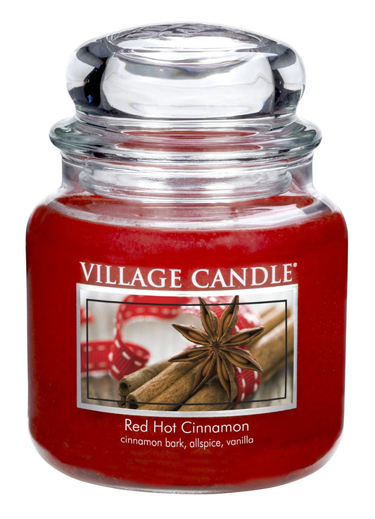 Village Candle Red Hot Cinnamon 16 oz Glass Jar Scented Candle, Medium - Ultimate Online Deals