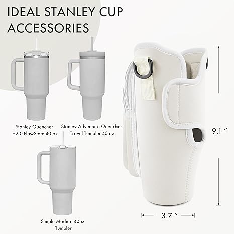 Water Bottle Carrier Bag with Phone Pocket for Stanley Cup 40/30 oz, Water Bottle Holder with Adjustable Strap& Straw Cover, Stanley Cup Accessories - Ultimate Online Deals