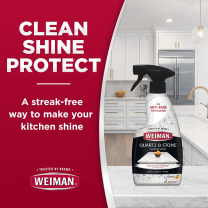 Weiman Quartz Countertop Cleaner and Polish - Clean & Shine Your Quartz Countertops Islands and Stone Surfaces with UV Protection - Ultimate Online Deals