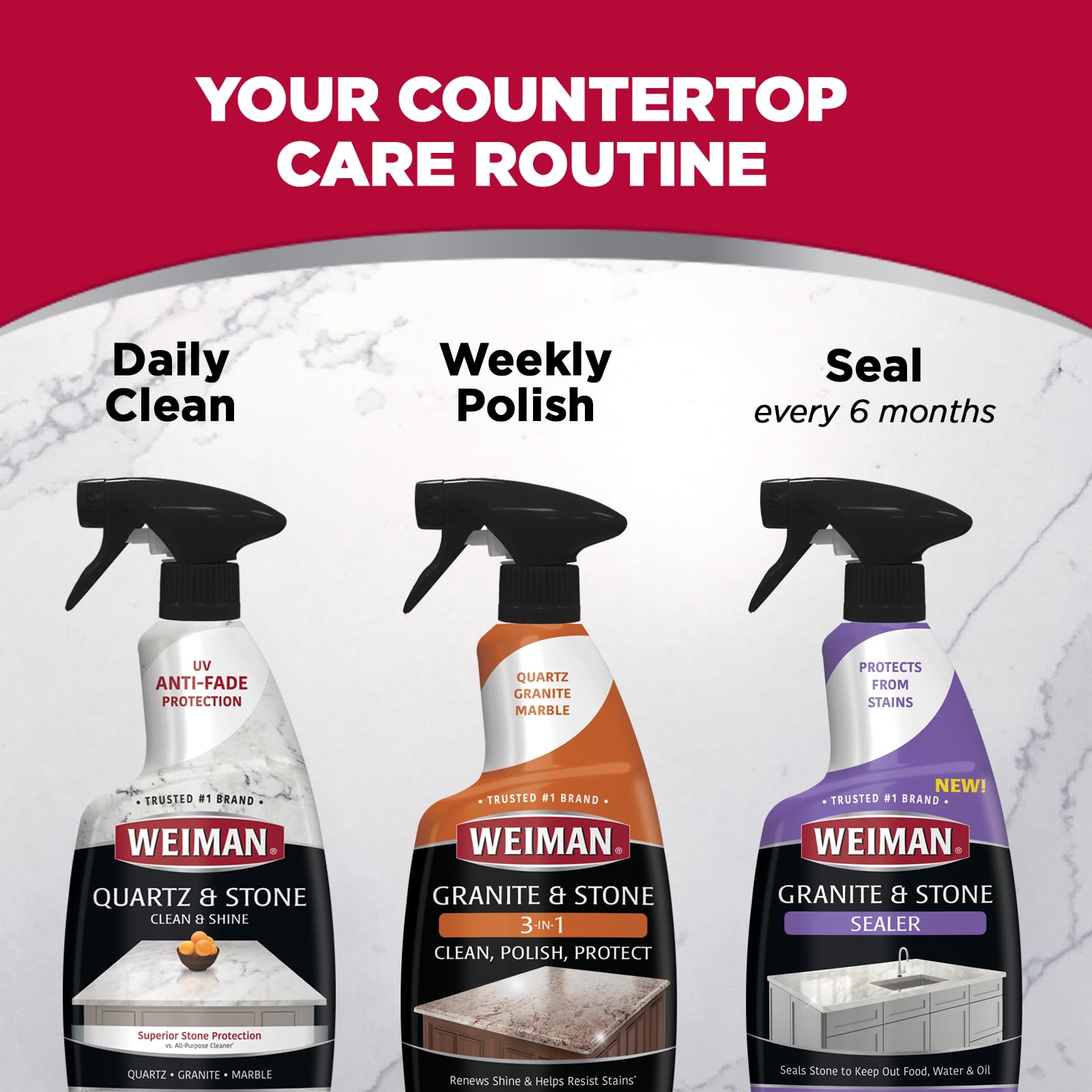 Weiman Quartz Countertop Cleaner and Polish - Clean & Shine Your Quartz Countertops Islands and Stone Surfaces with UV Protection - Ultimate Online Deals