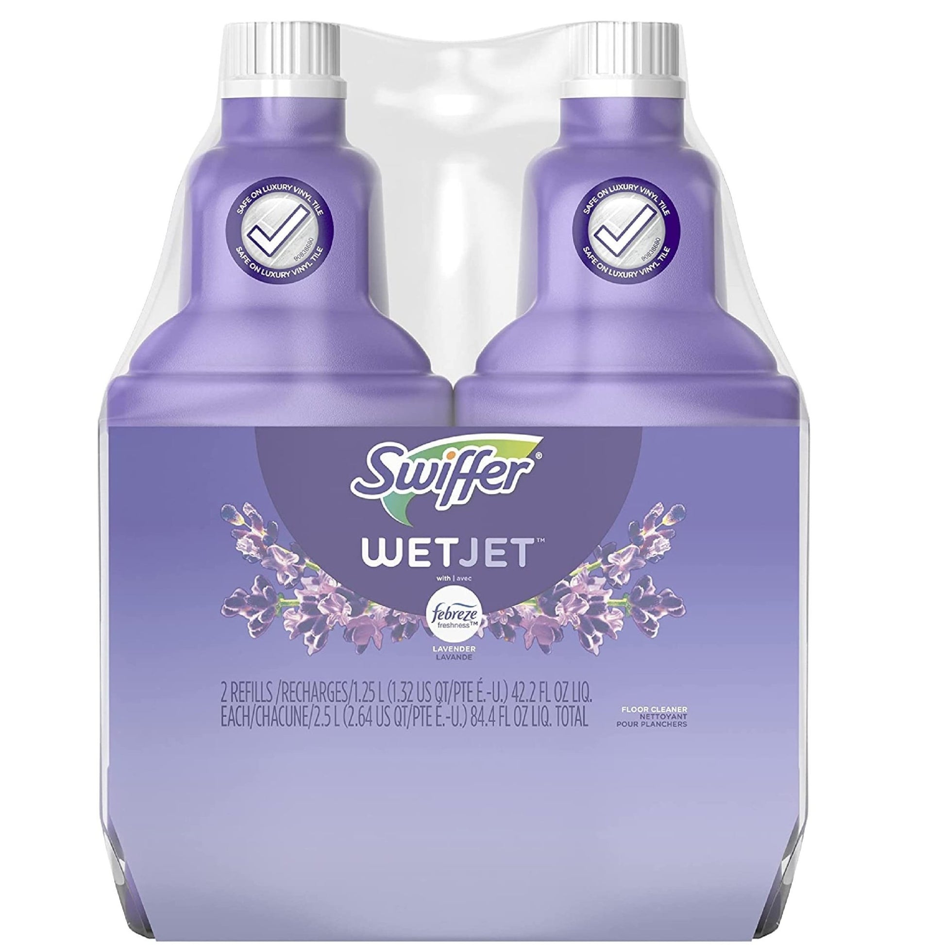 WetJet Multi - Purpose Floor & Hardwood Cleaner Solution with Febreze Refill, Lavender Vanilla & Comfort Scent, 1.25 Liter (2 Bottles) - Ultimate Online Deals